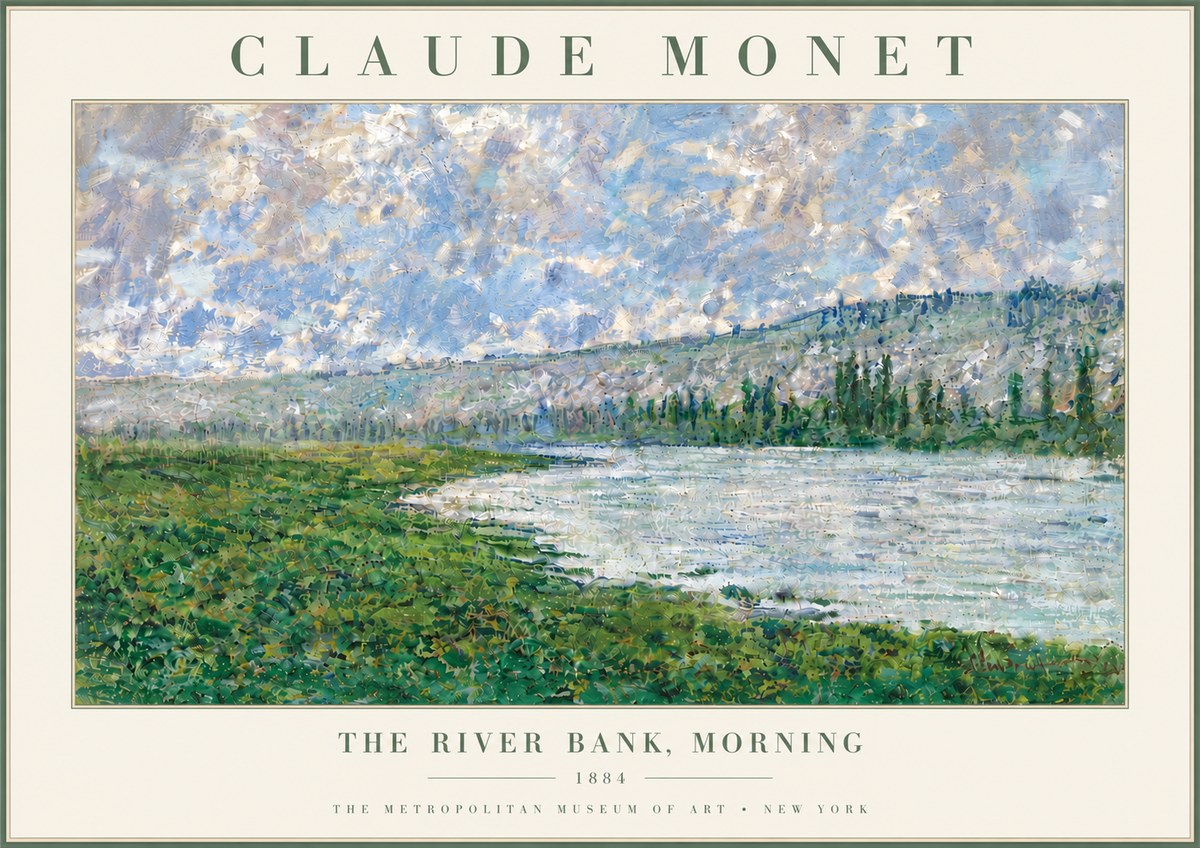 Monet The River Bank, Morning No6 - Poster