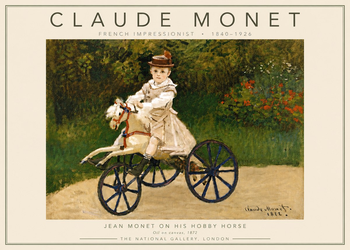 Monet Jean Monet on His Hobby Horse No6 - Poster