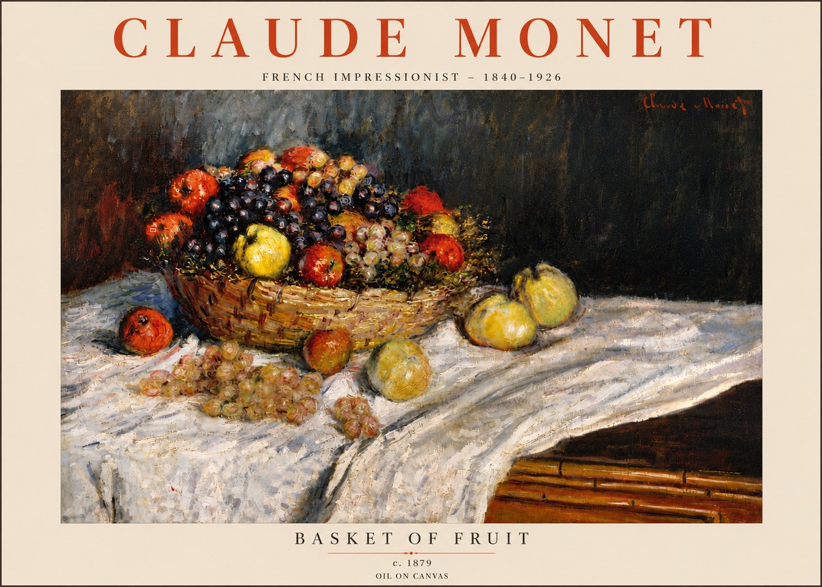 Monet Basket of Fruit No5 - Poster