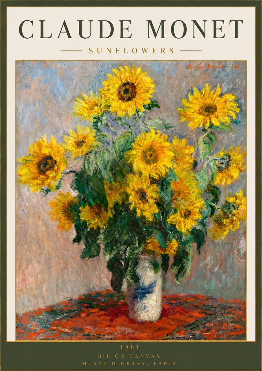 Monet Sunflowers No6 - Poster