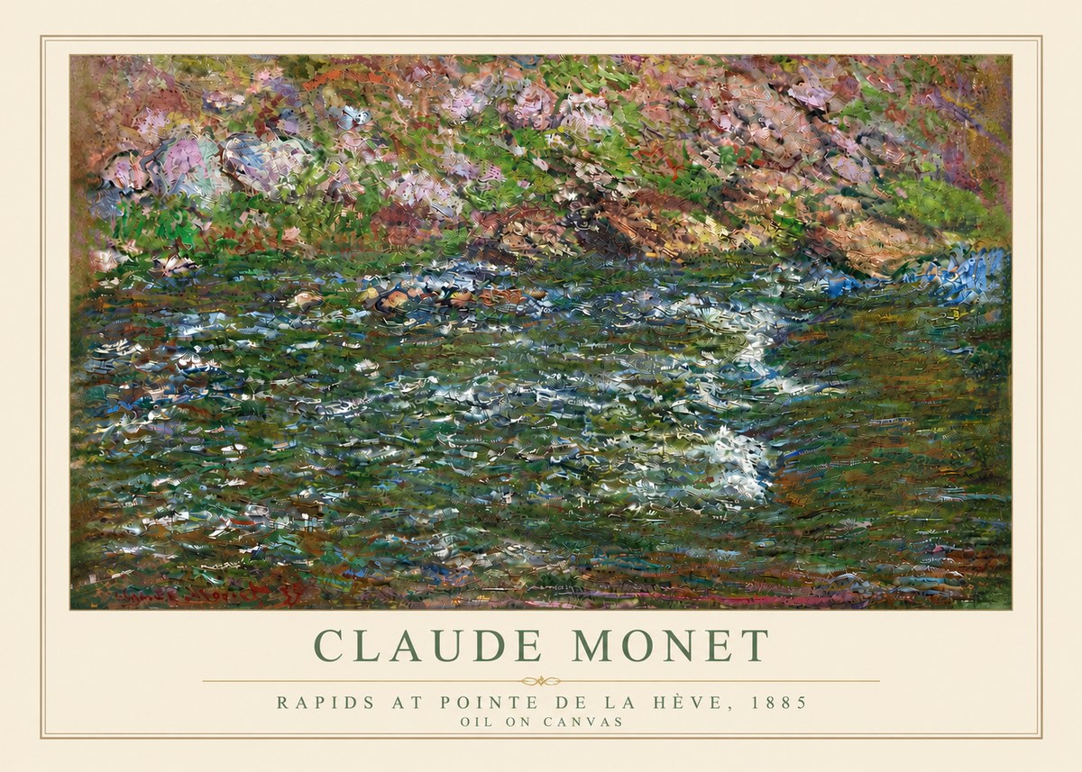 Monet Rapids at Pointe De La Hève, 1885 No4 - Poster
