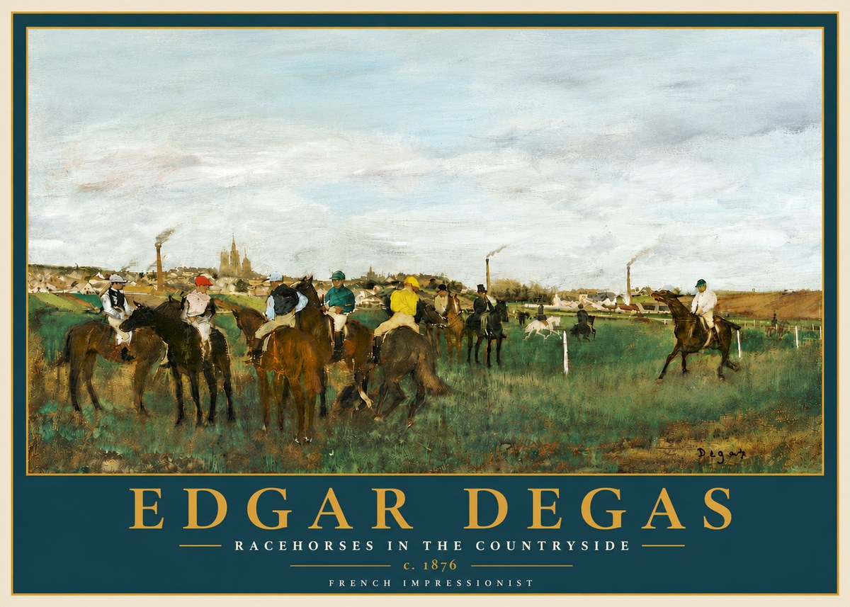 Edgar Degas Racehorses in the Countryside No6 - Poster