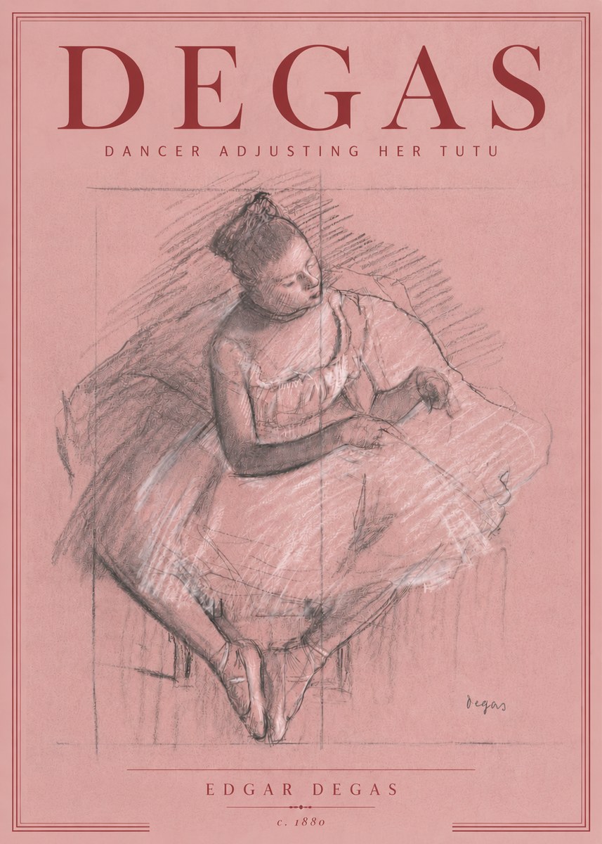 Edgar Degas Dancer Adjusting Her Tutu No6 - Poster