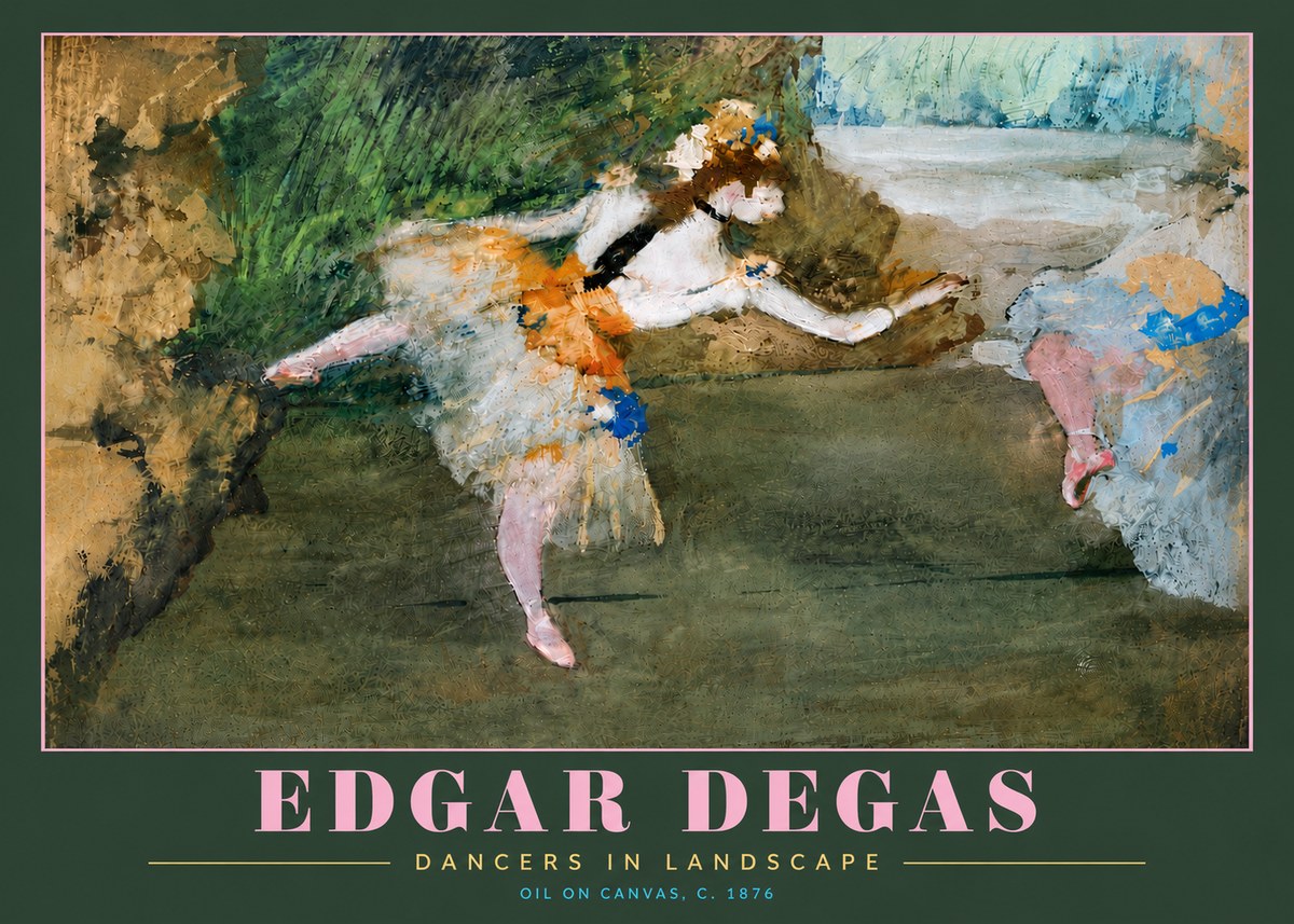 Edgar Degas Dancers in Landscape I No5 - Poster
