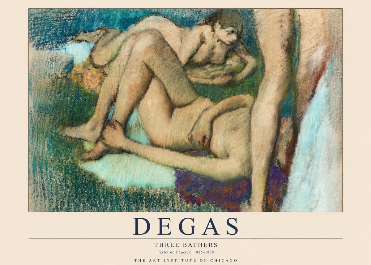 Edgar Degas Three Bathers No1 - Poster