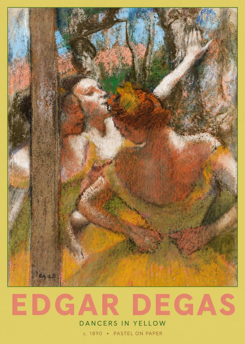 Edgar Degas Dancers in Yellow No4 - Poster