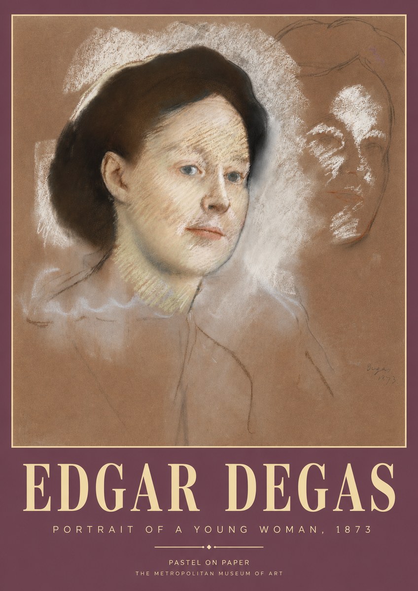 Edgar Degas Portrait of a Young Woman No3 - Poster