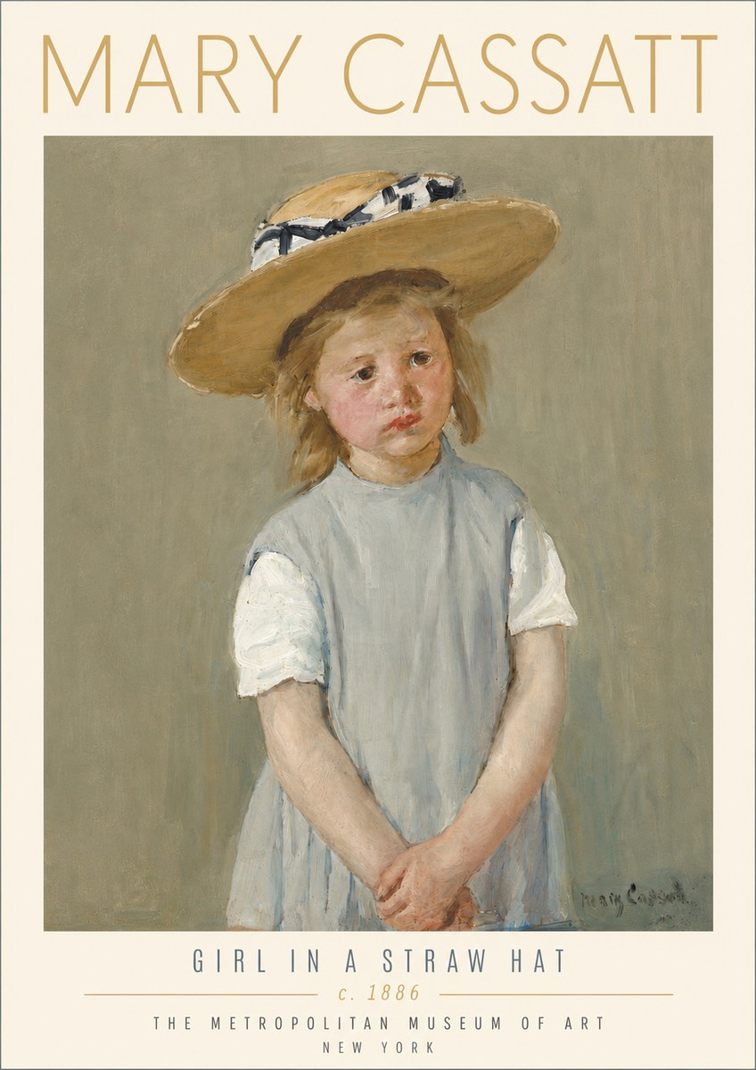 Mary Cassatt Girl in a Straw Hat No4 - Poster