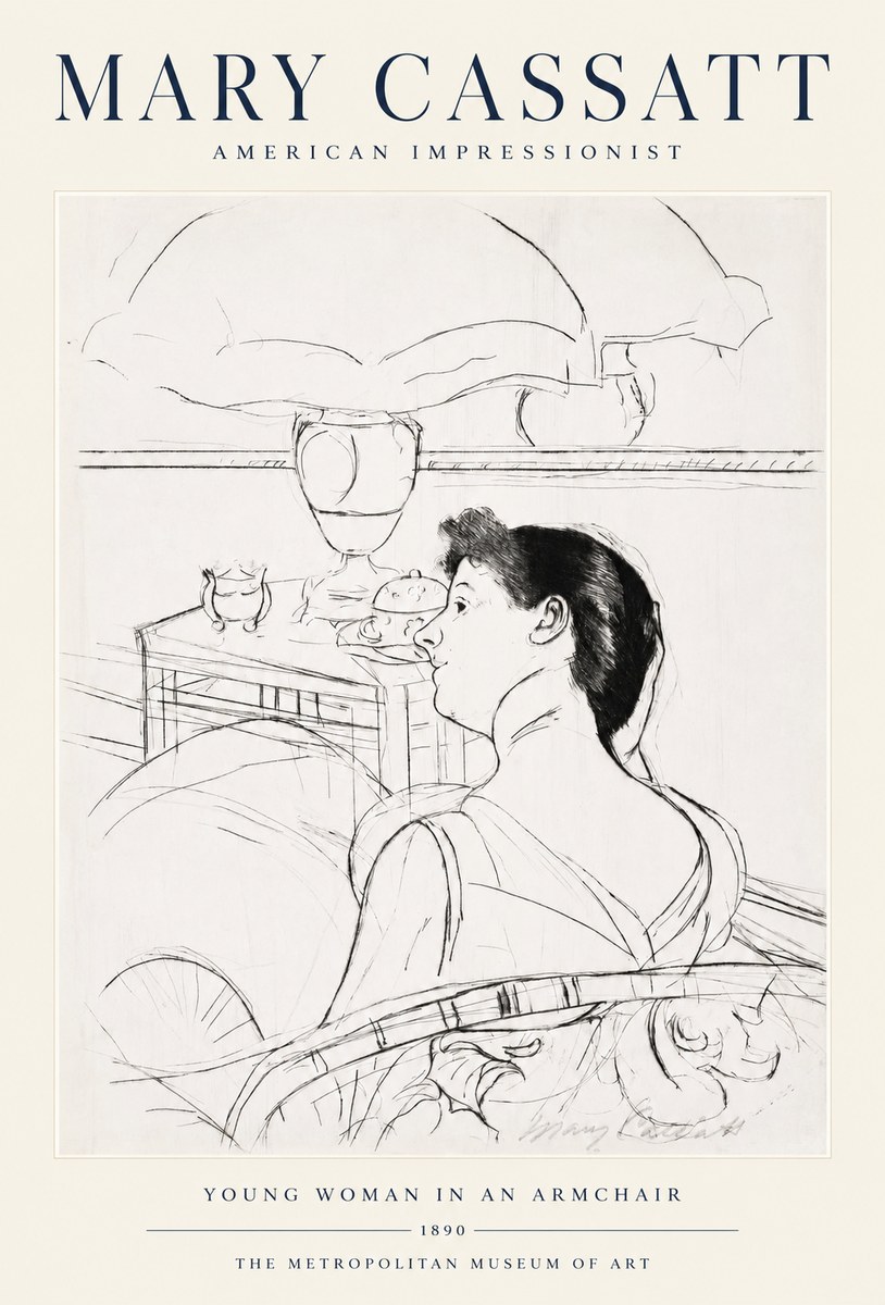 Mary Cassatt Young Woman in an Armchair No1 - Poster