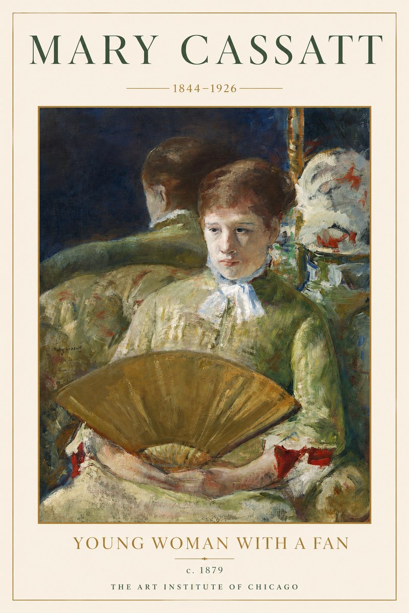 Mary Cassatt Young Woman with a Fan I No3 - Poster