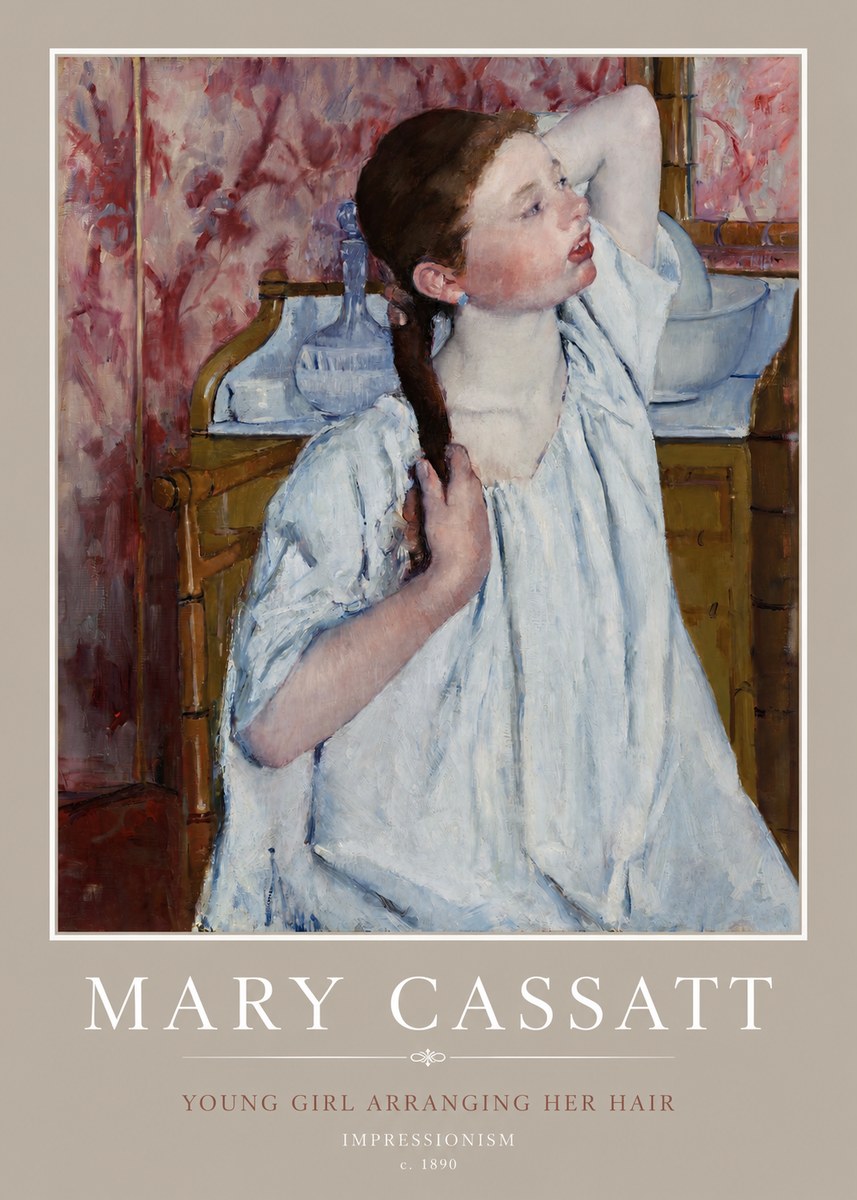 Mary Cassatt Young Girl Arranging Her Hair No2 - Poster