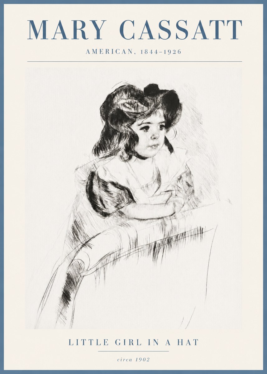 Mary Cassatt Little Girl in a Hat No3 - Poster