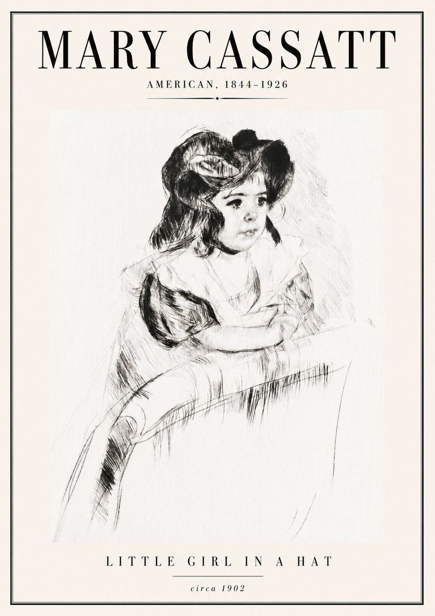 Mary Cassatt Little Girl in a Hat No5 - Poster