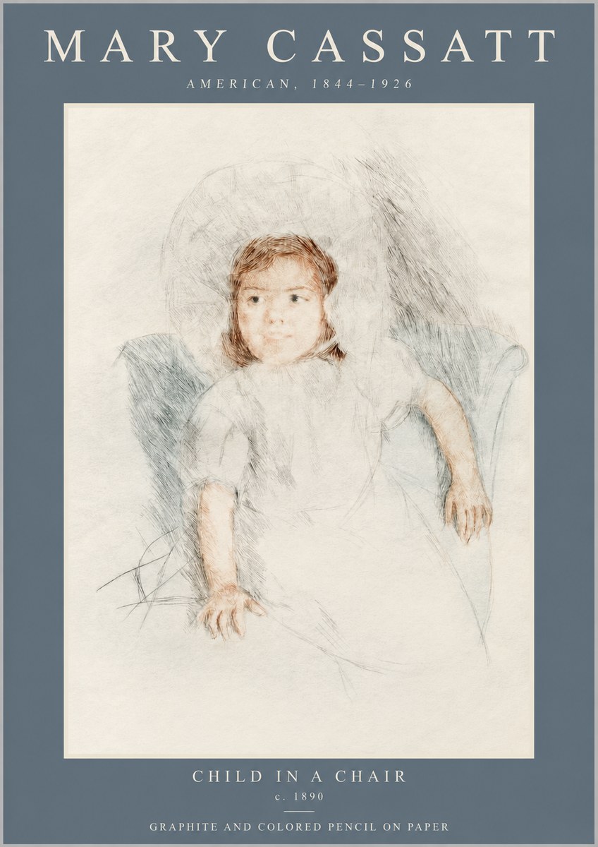 Mary Cassatt Child in a Chair No2 - Poster
