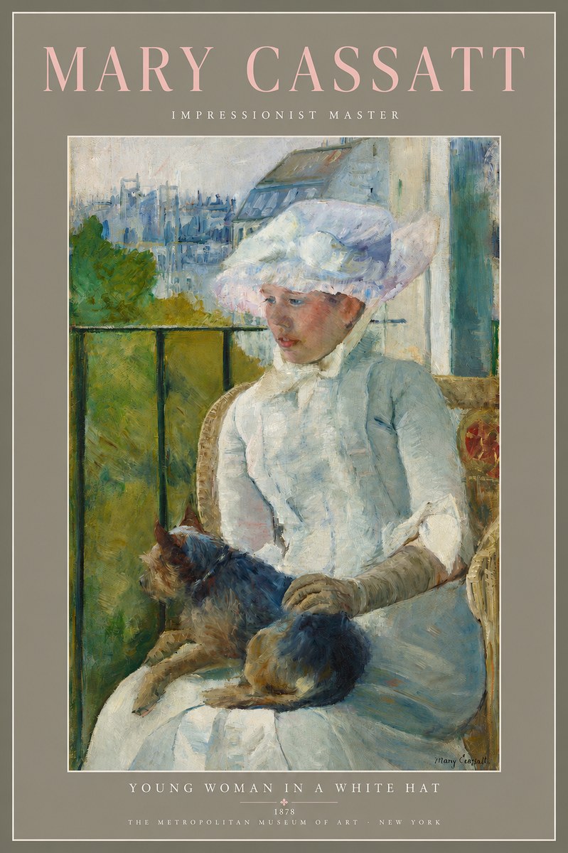 Mary Cassatt Young Woman in a White Hat No2 - Poster
