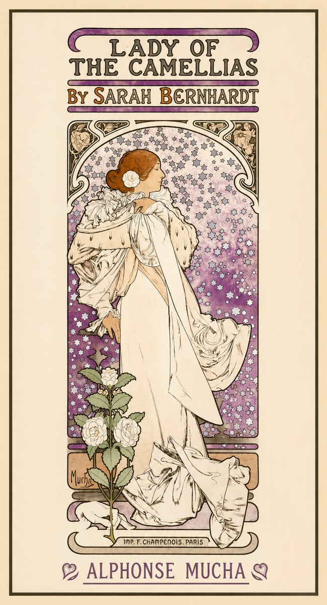 Mucha Lady of the Camellias No1 - Poster