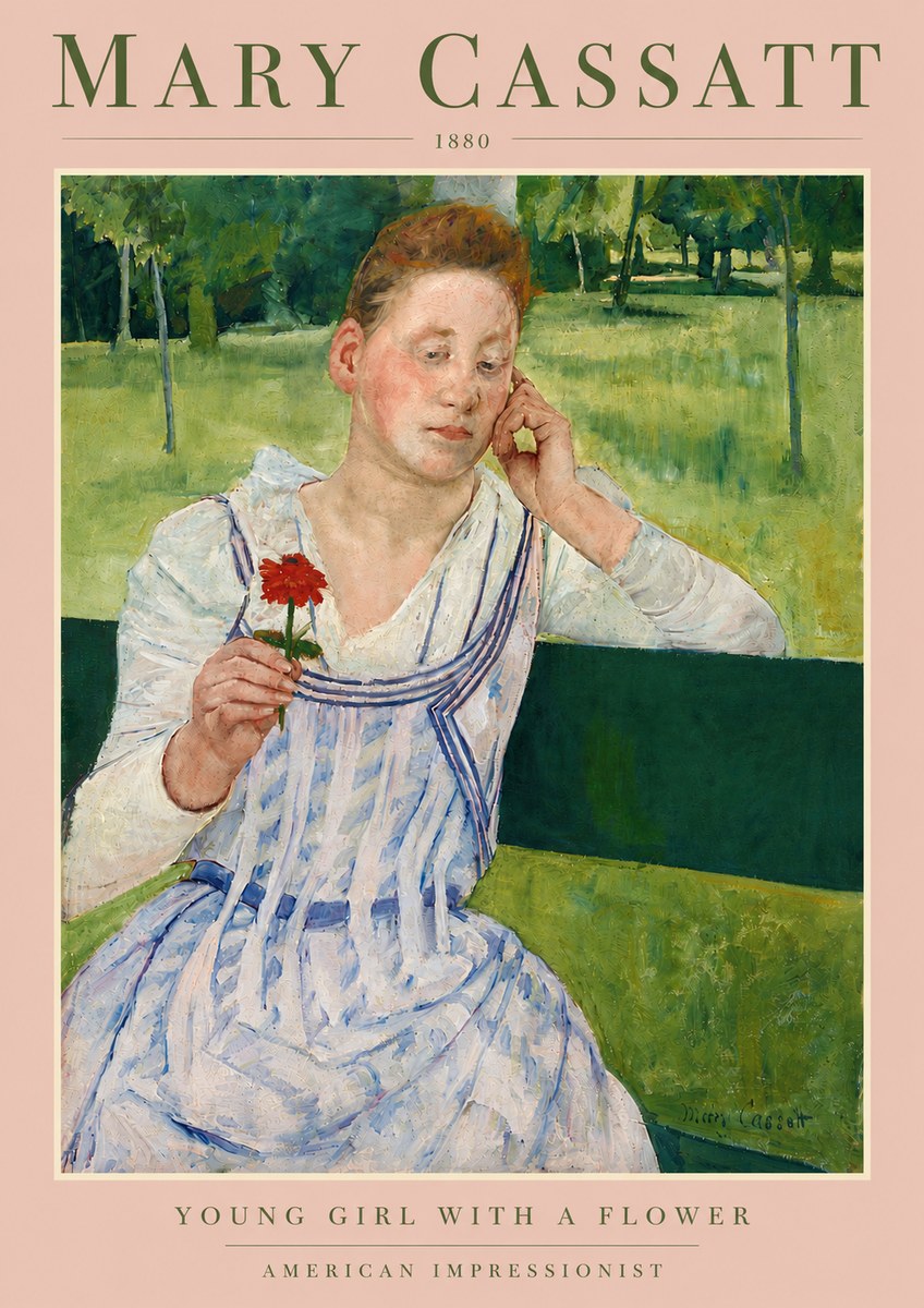 Mary Cassatt Young Girl with a Flower No5 - Poster
