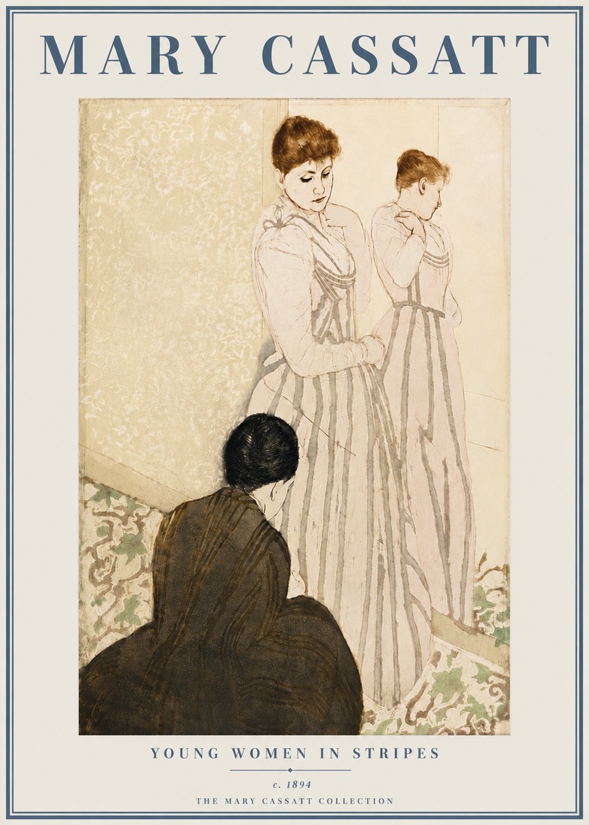 Mary Cassatt Young Women in Stripes No5 - Poster