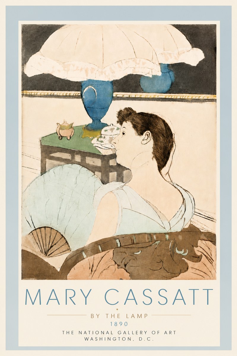 Mary Cassatt By the Lamp No5 - Poster