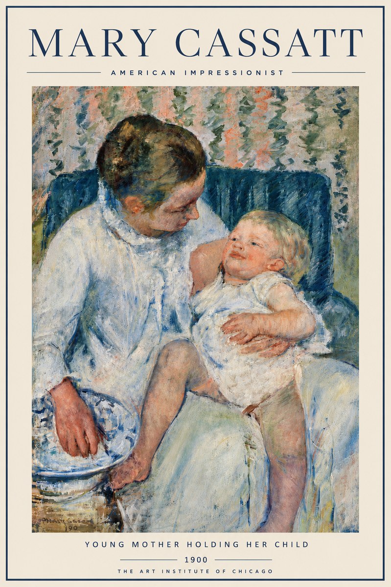 Mary Cassatt Young Mother Holding Her Child No3 - Poster