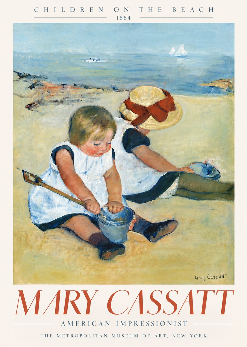 Mary Cassatt Children on the Beach No6 - Poster