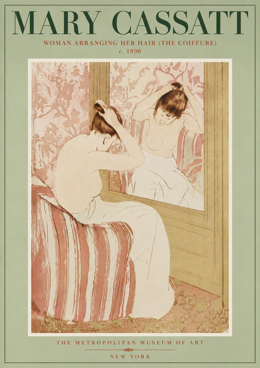 Mary Cassatt Woman Arranging Her Hair (the Coiffure) No4 - Poster