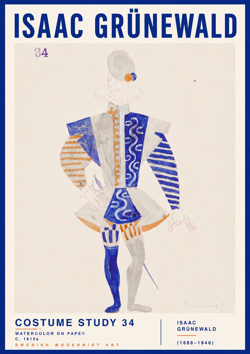 Isaac Grünewald Costume Study 34 No5 - Poster