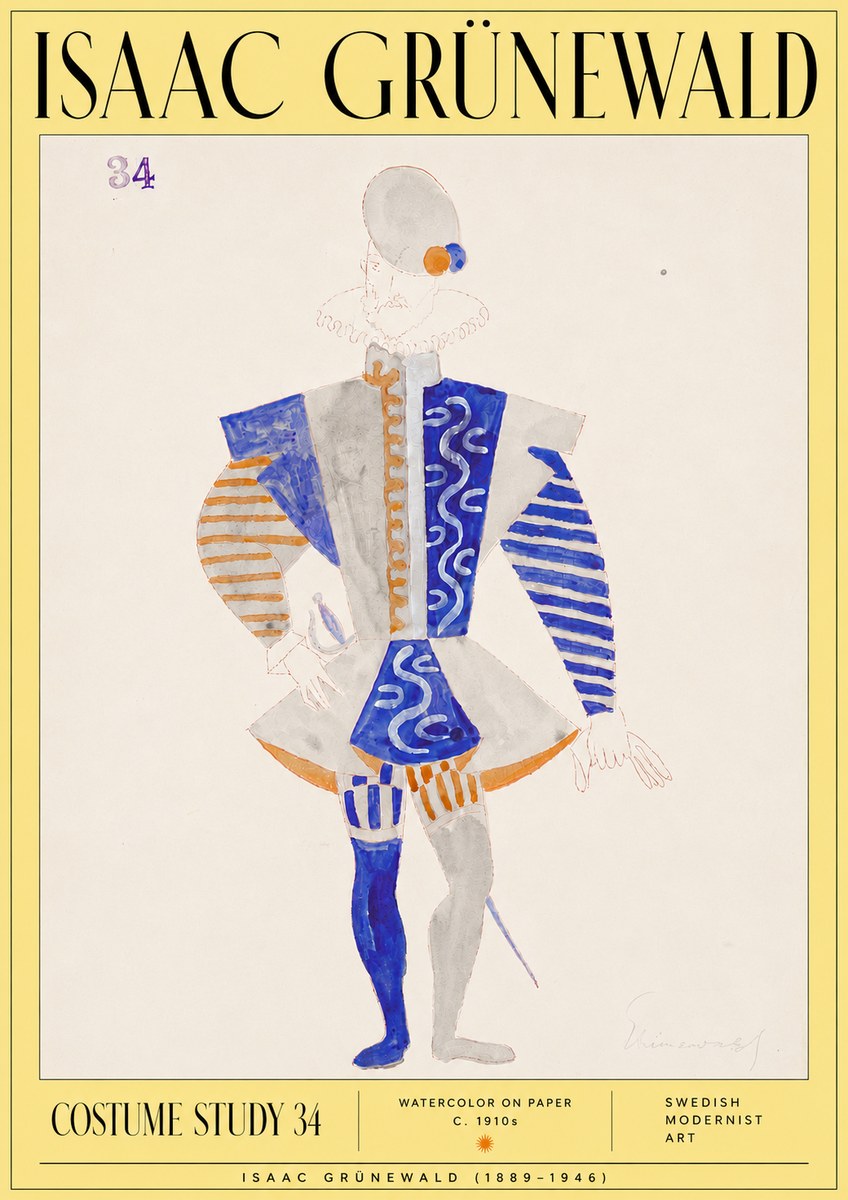 Isaac Grünewald Costume Study 34 No6 - Poster