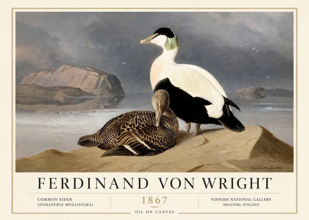 Ferdinand von Wright Common Eider (Somateria Mollissima) No6 - Poster