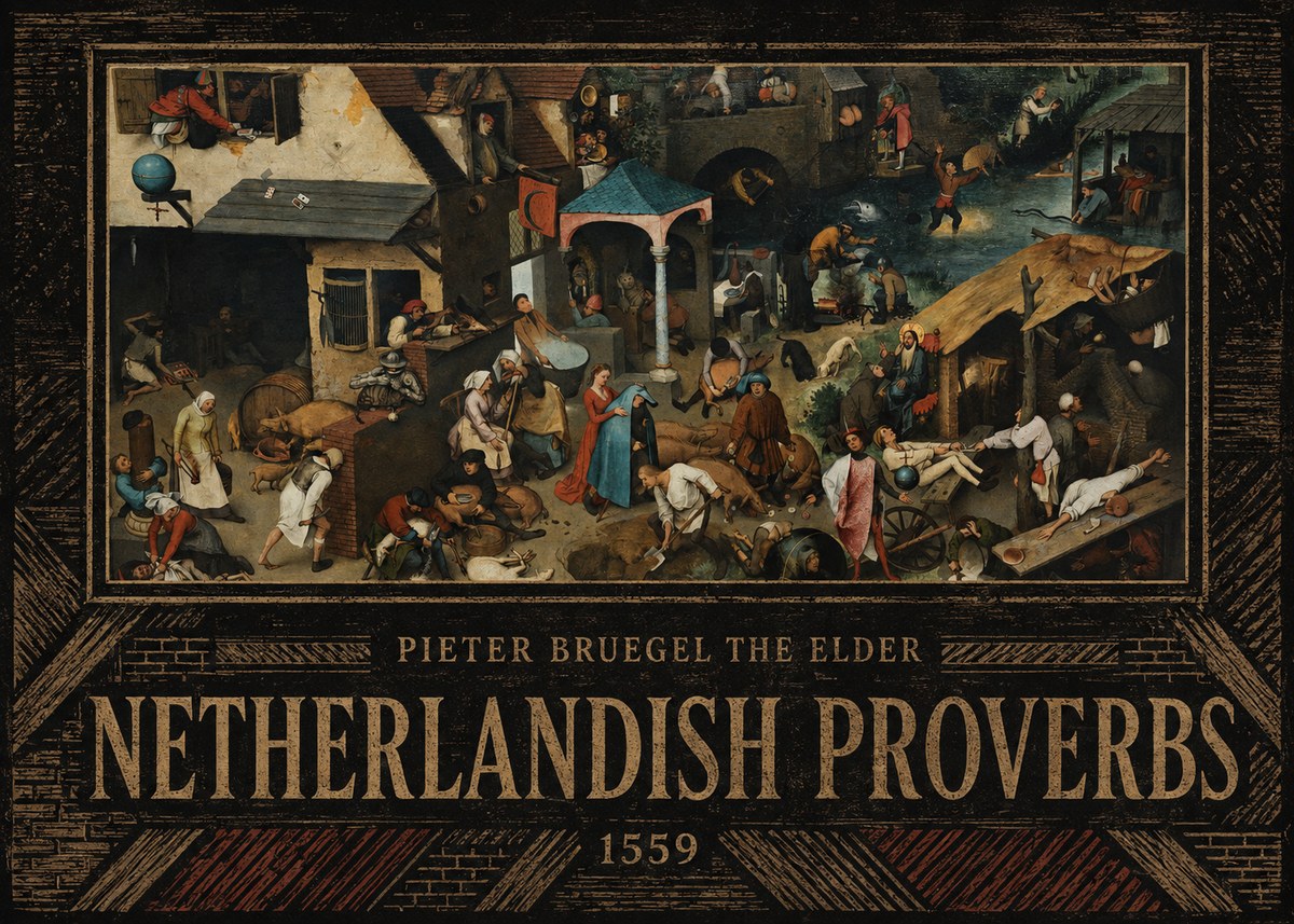 Pieter Bruegel Netherlandish Proverbs III No5 - Poster