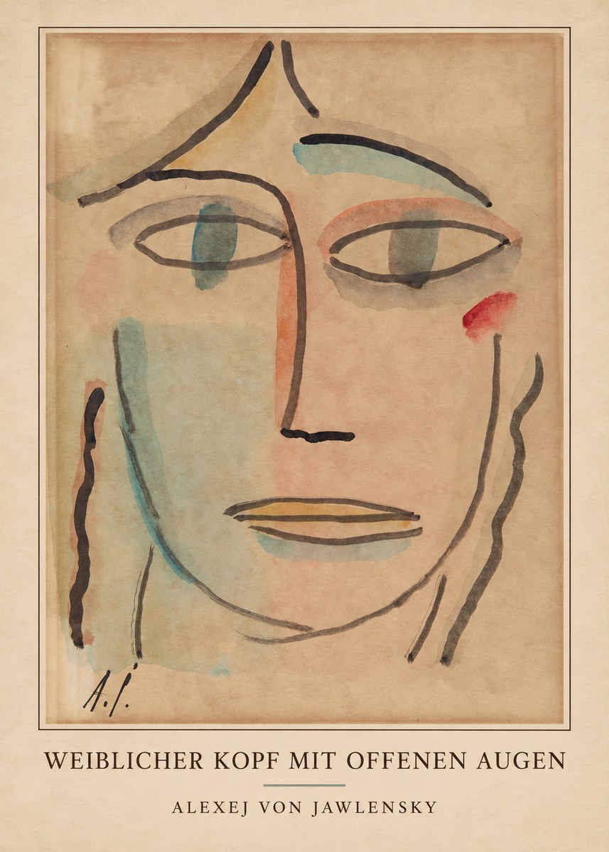 Alexej von Jawlensky Weiblicher Kopf Mit Offenen Augen No3 - Poster