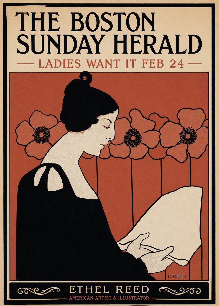 Ethel Reed The Boston Sunday Herald - Ladies Want It Feb 24 No3 - Poster