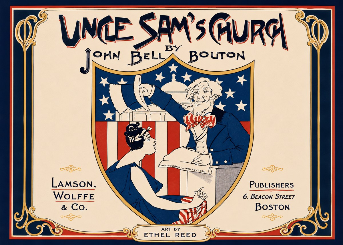 Ethel Reed Uncle Sam's Church No3 - Poster