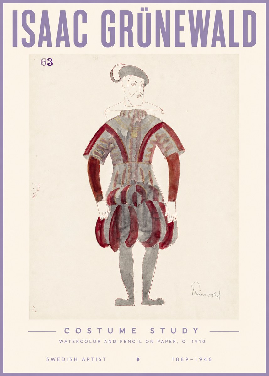 Isaac Grünewald Costume Study II No3 - Poster