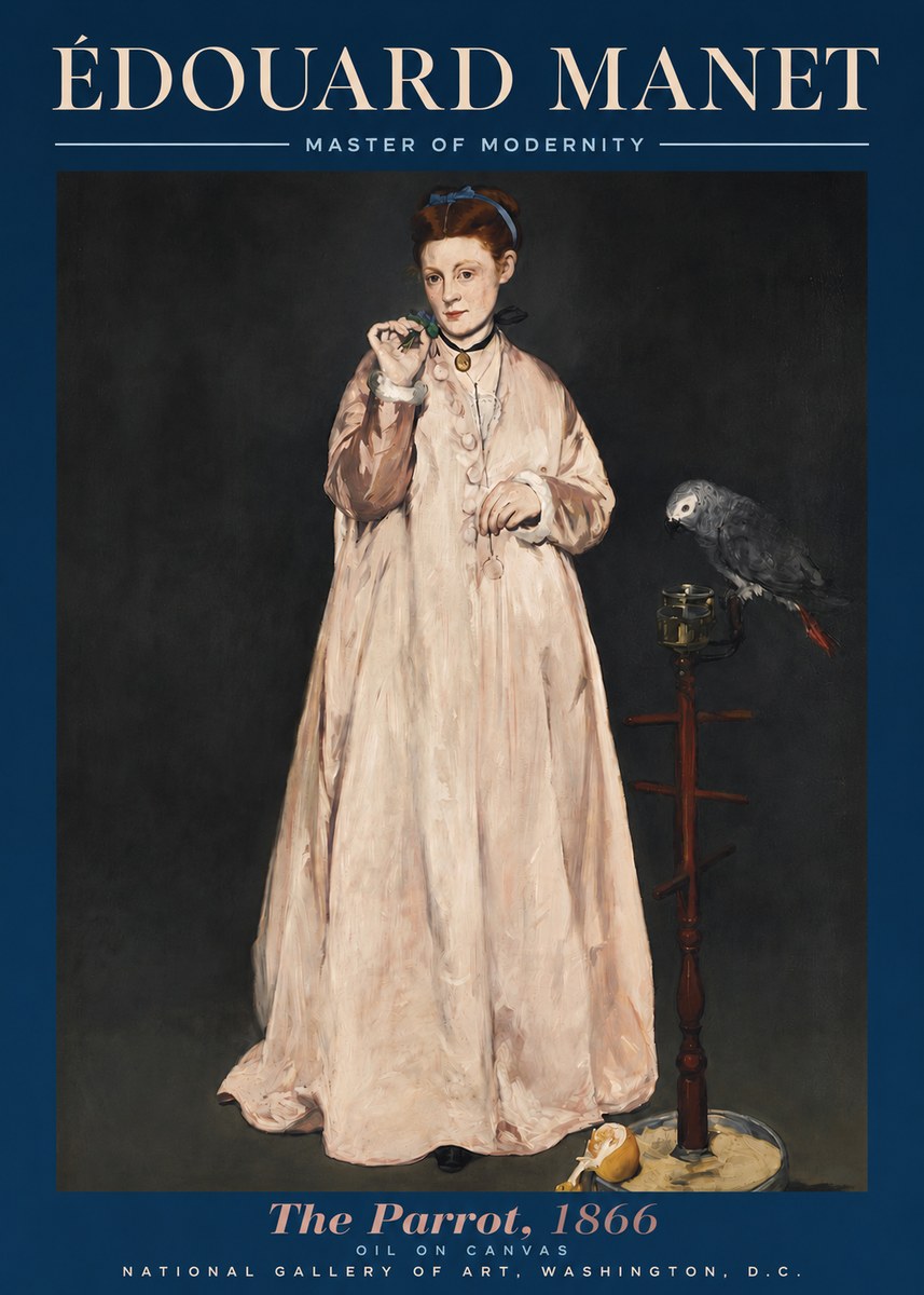 Édouard Manet The Parrot No3 - Poster
