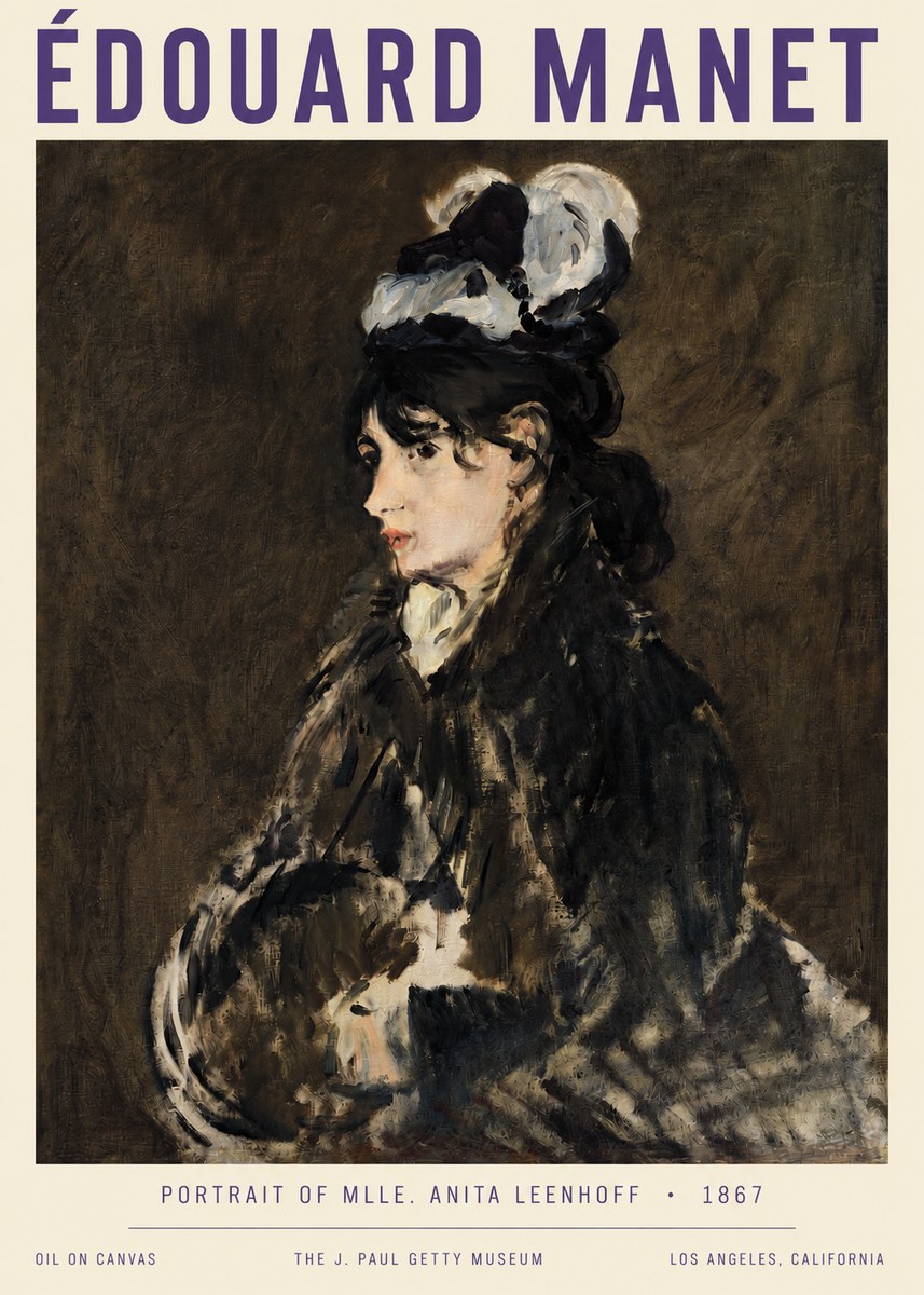 Édouard Manet Portrait of Mlle. Anita Leenhoff No4 - Poster