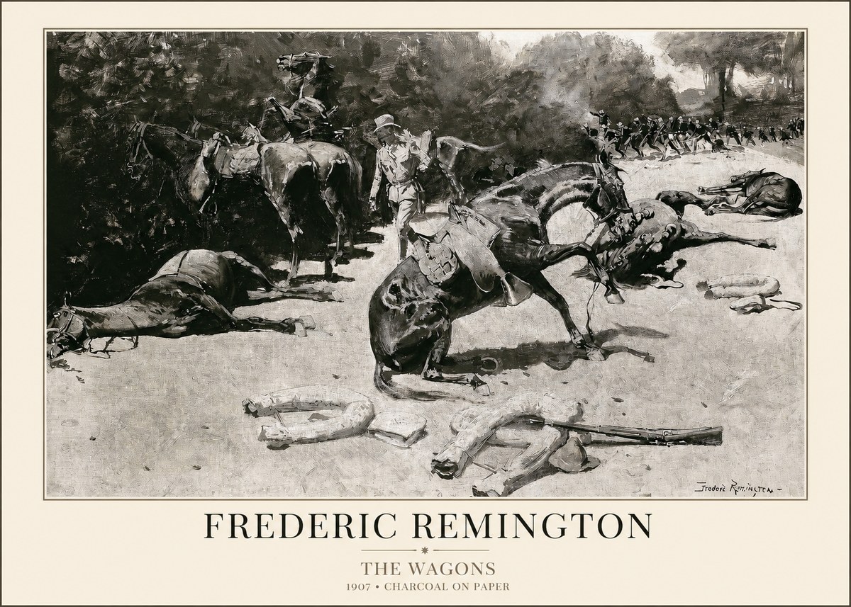 Frederic Remington The Wagons No1 - Poster