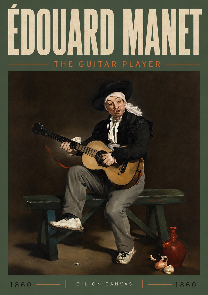 Édouard Manet The Guitar Player No5 - Poster