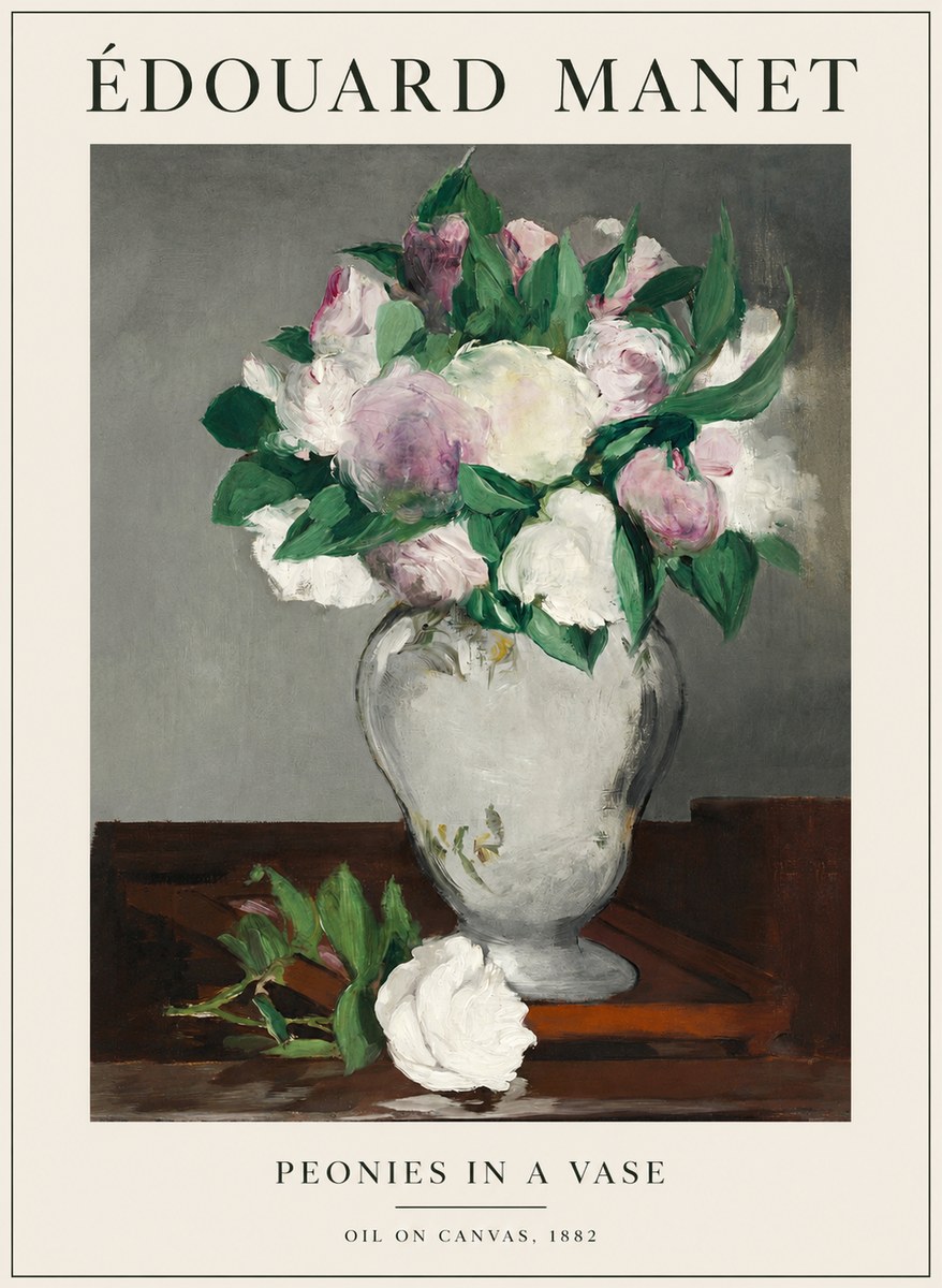Édouard Manet Peonies in a Vase No1 - Poster