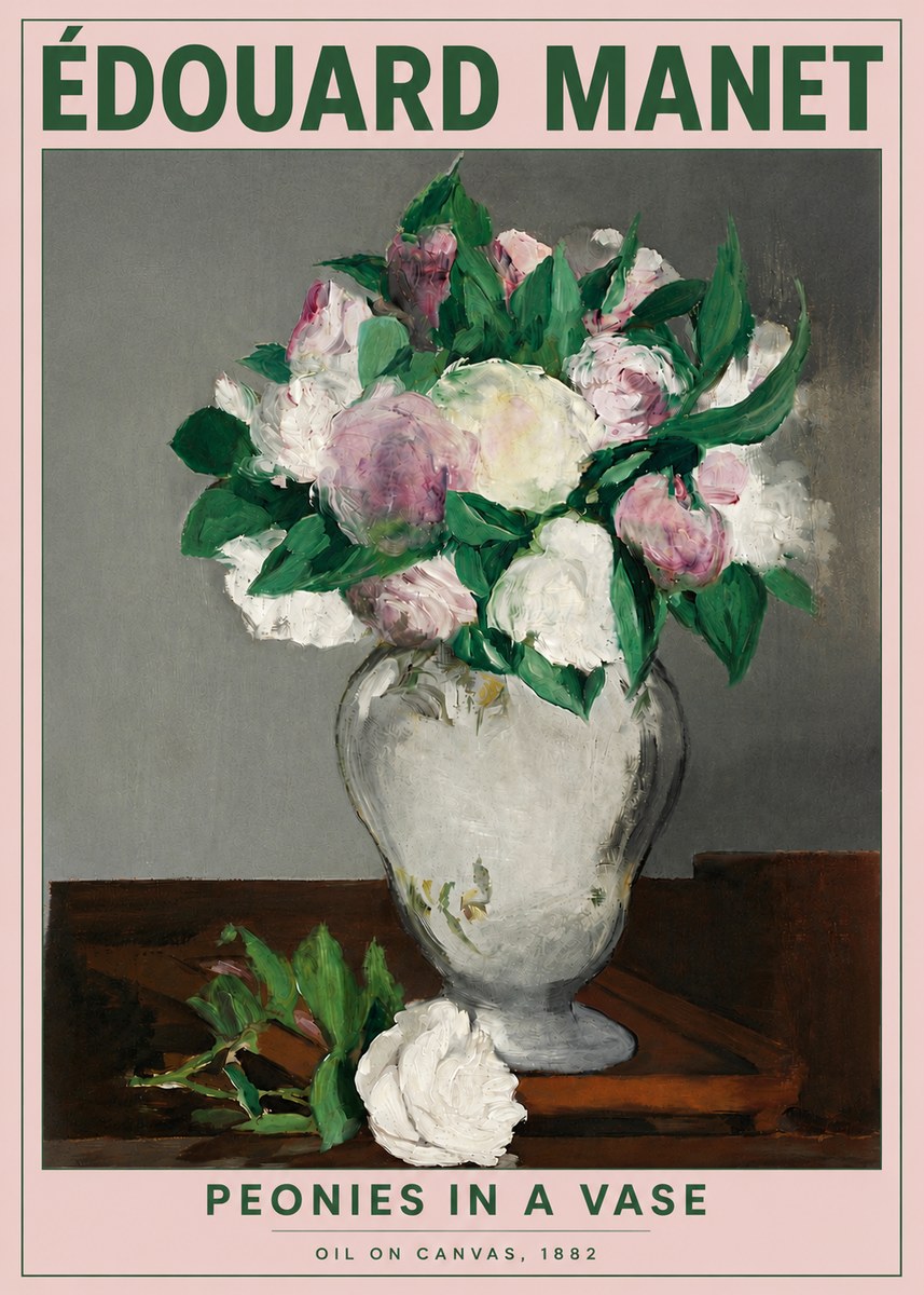 Édouard Manet Peonies in a Vase No4 - Poster