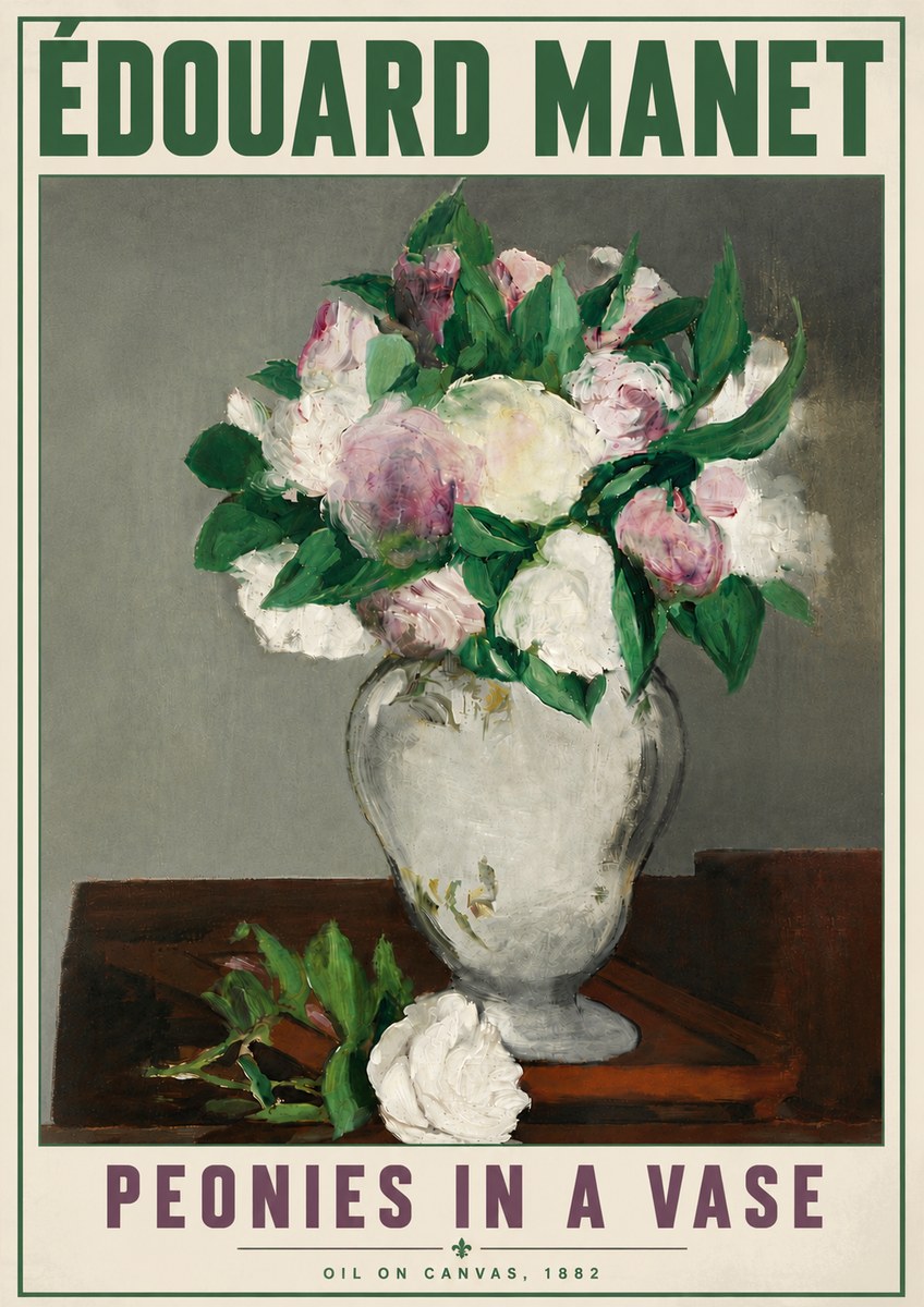Édouard Manet Peonies in a Vase No6 - Poster