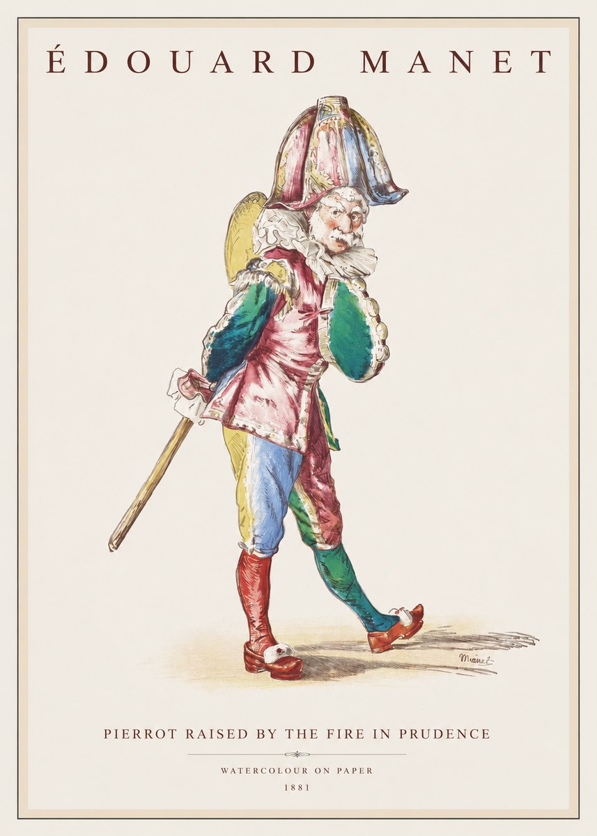 Édouard Manet Pierrot Raised by the Fire in Prudence No1 - Poster