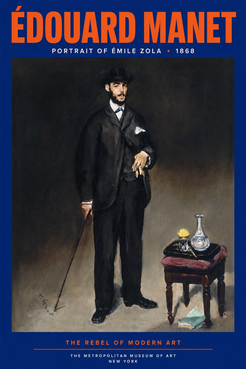 Édouard Manet Portrait of Émile Zola No2 - Poster