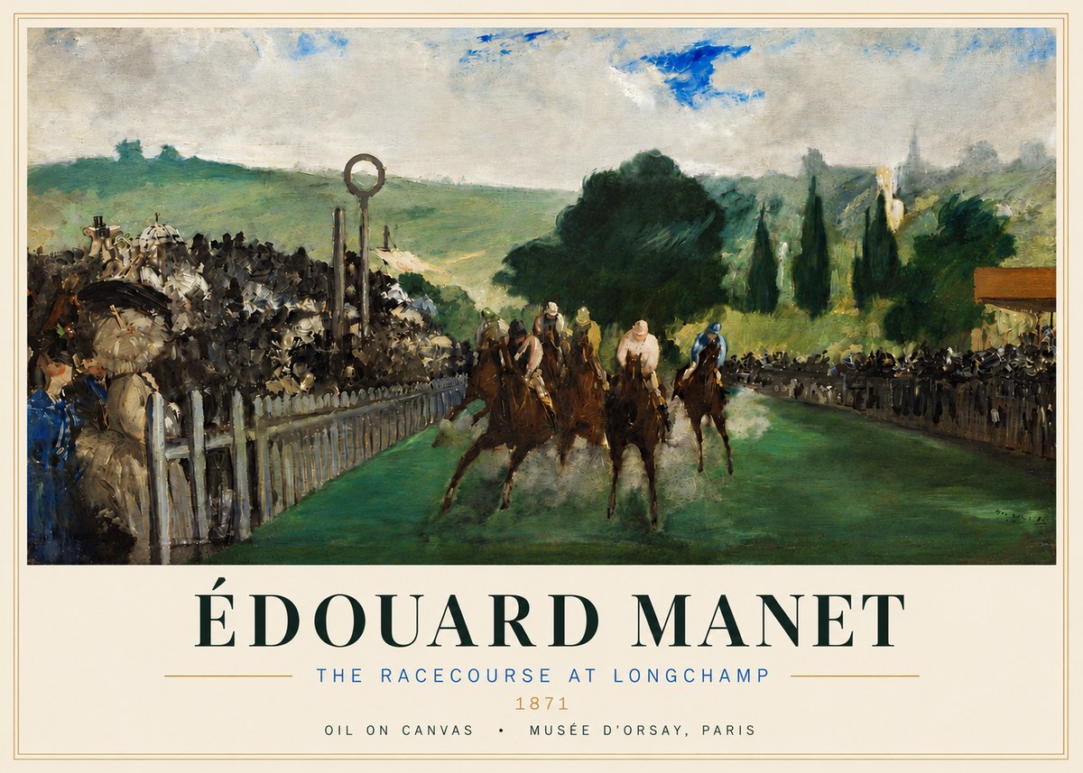 Édouard Manet The Racecourse at Longchamp No4 - Poster
