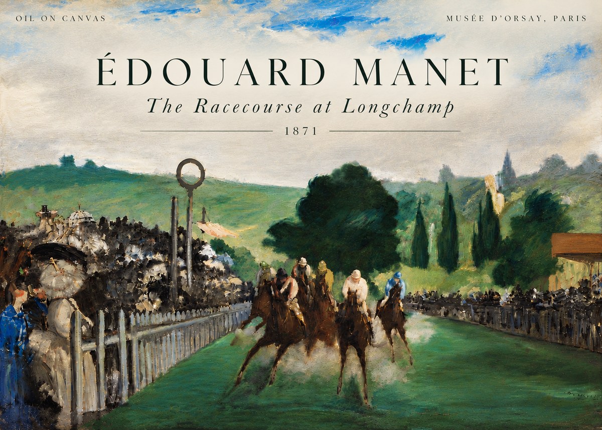 Édouard Manet The Racecourse at Longchamp No6 - Poster