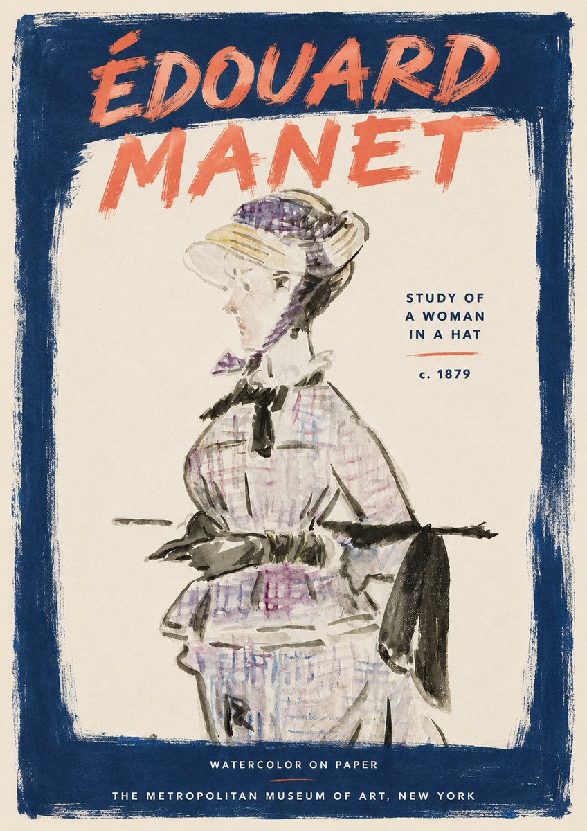 Édouard Manet Study of a Woman in a Hat No3 - Poster