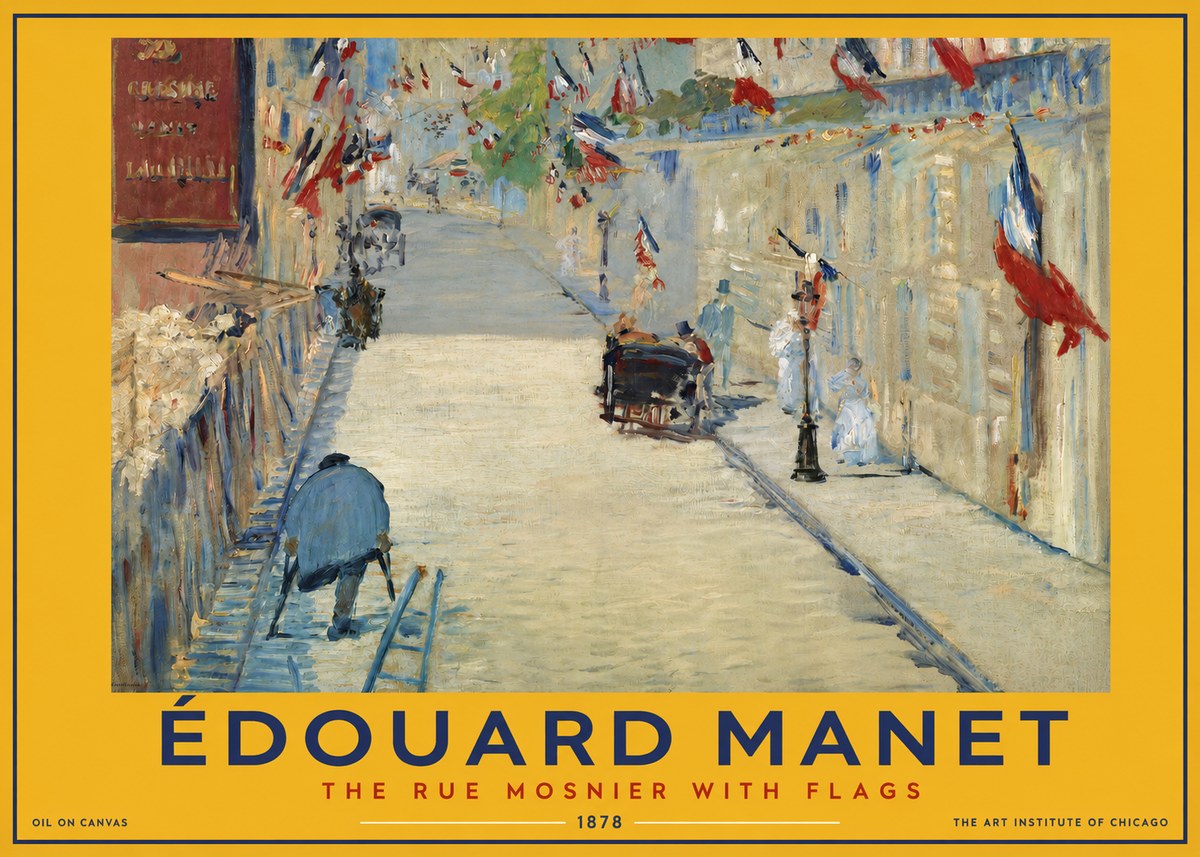 Édouard Manet The Rue Mosnier with Flags No2 - Poster
