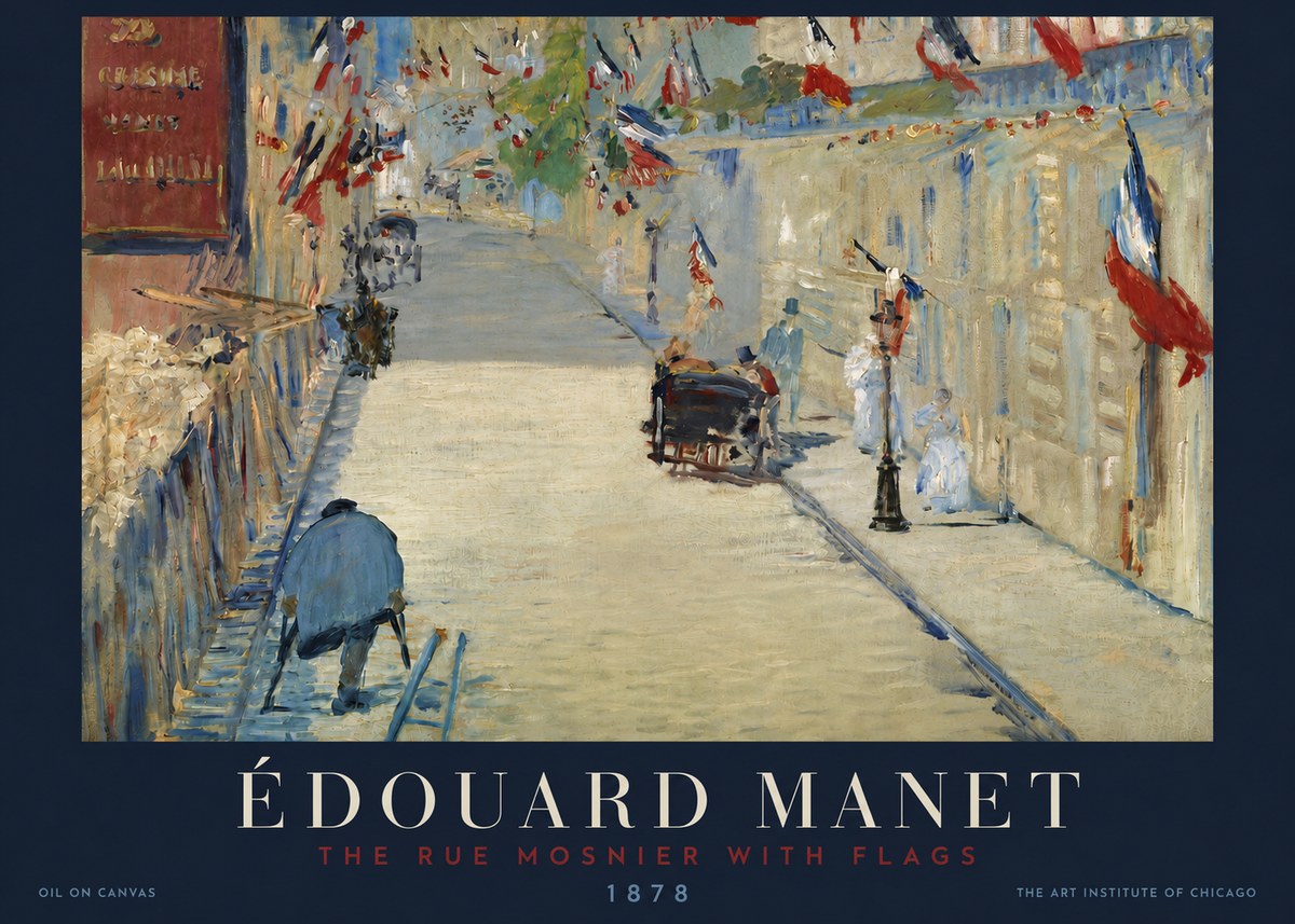 Édouard Manet The Rue Mosnier with Flags No3 - Poster