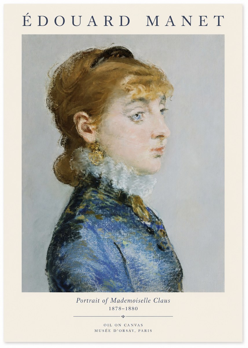 Édouard Manet Portrait of Mademoiselle Claus No1 - Poster