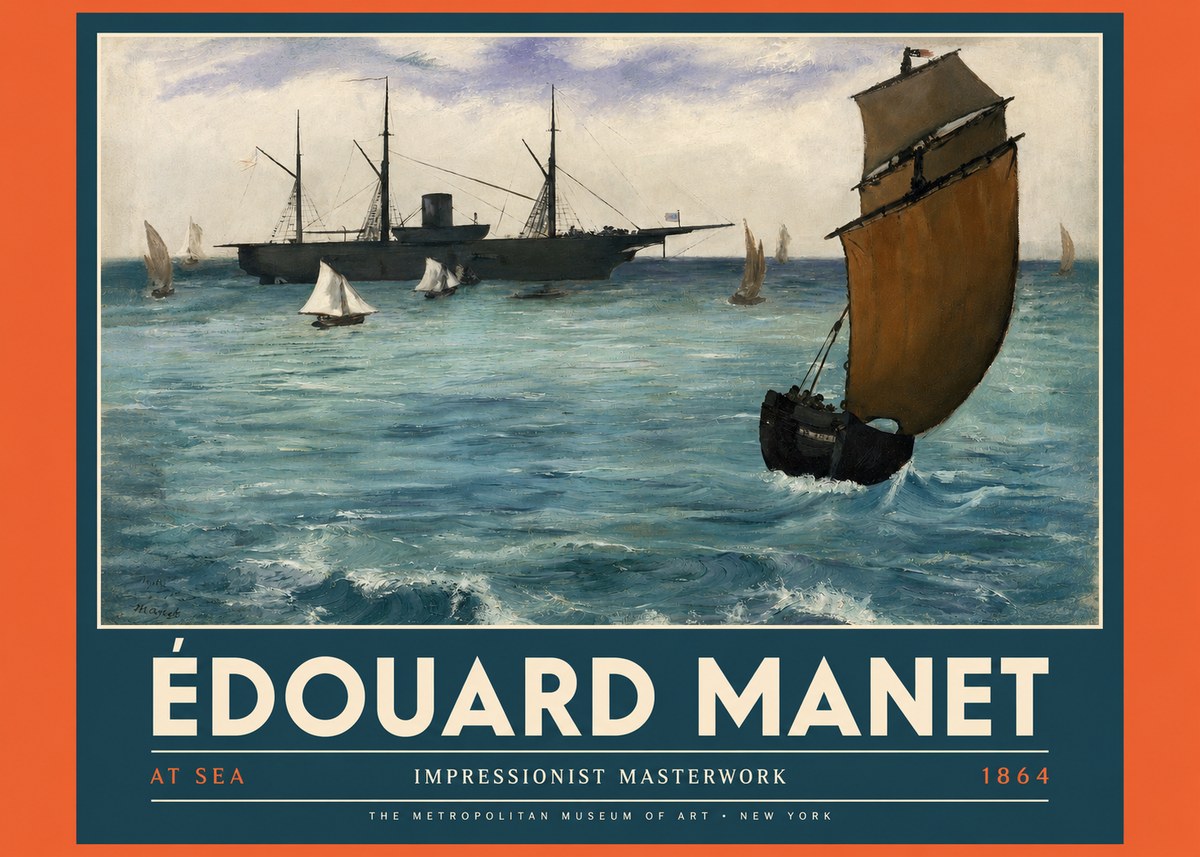 Édouard Manet At Sea No4 - Poster